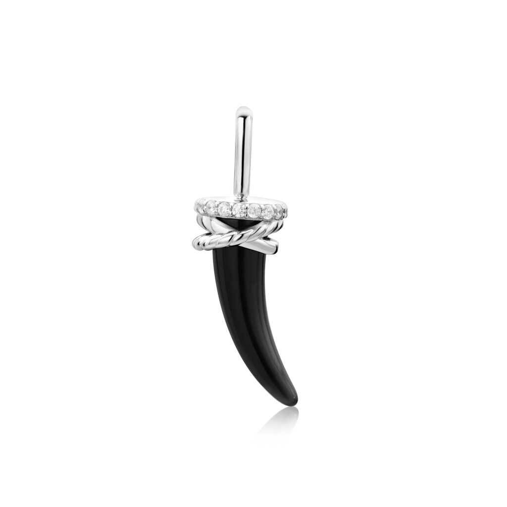 AGATE HORN CHARM-SILVER - Kingfisher Road - Online Boutique