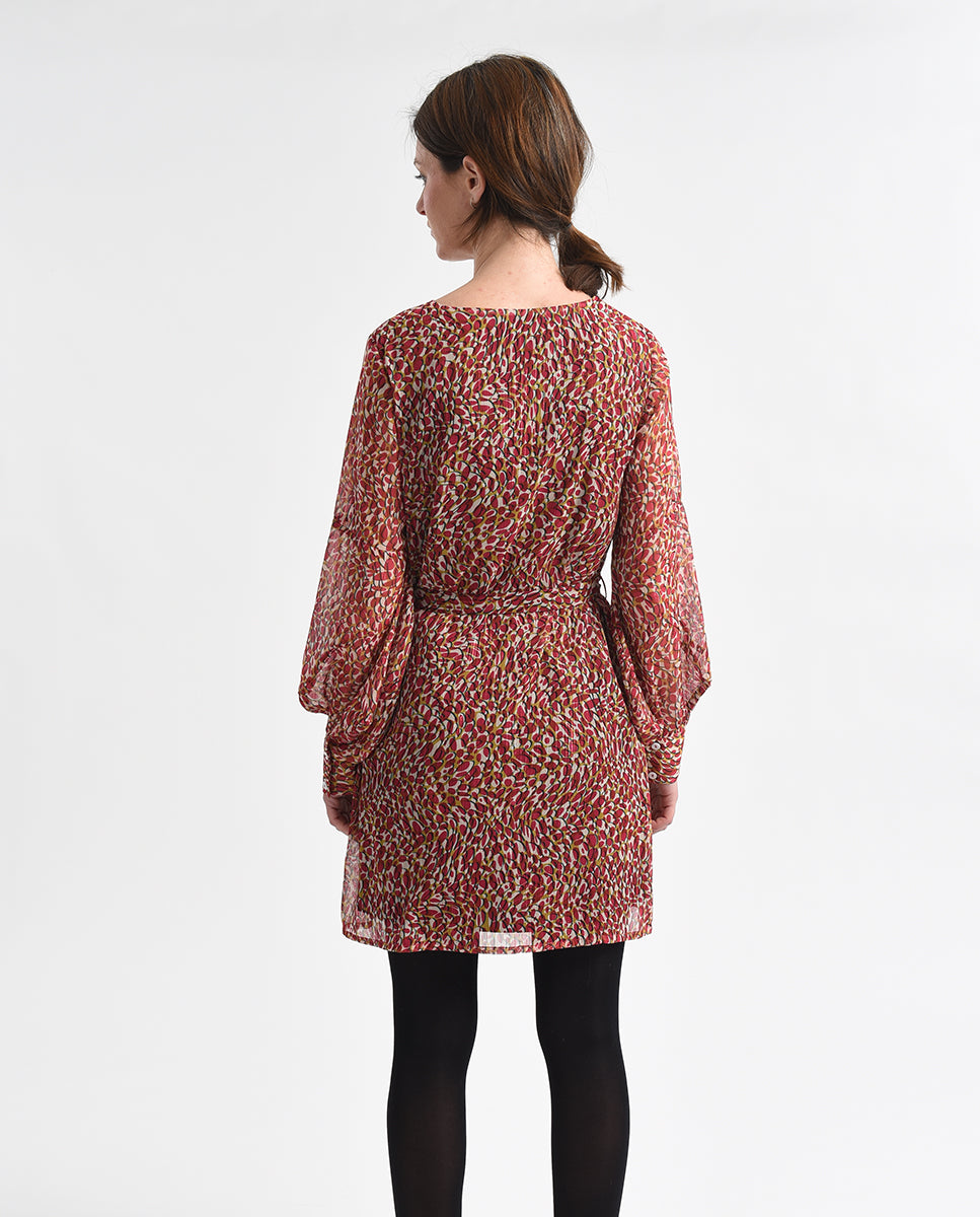 FLARE DRESS BELTED - PINK CHELSEA - Kingfisher Road - Online Boutique