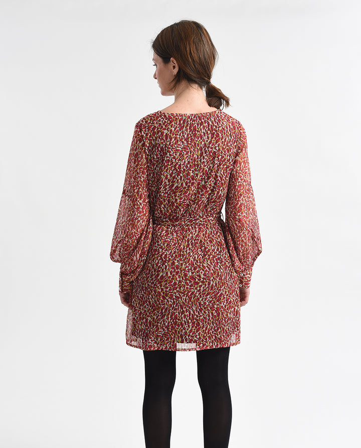 FLARE DRESS BELTED - PINK CHELSEA - Kingfisher Road - Online Boutique