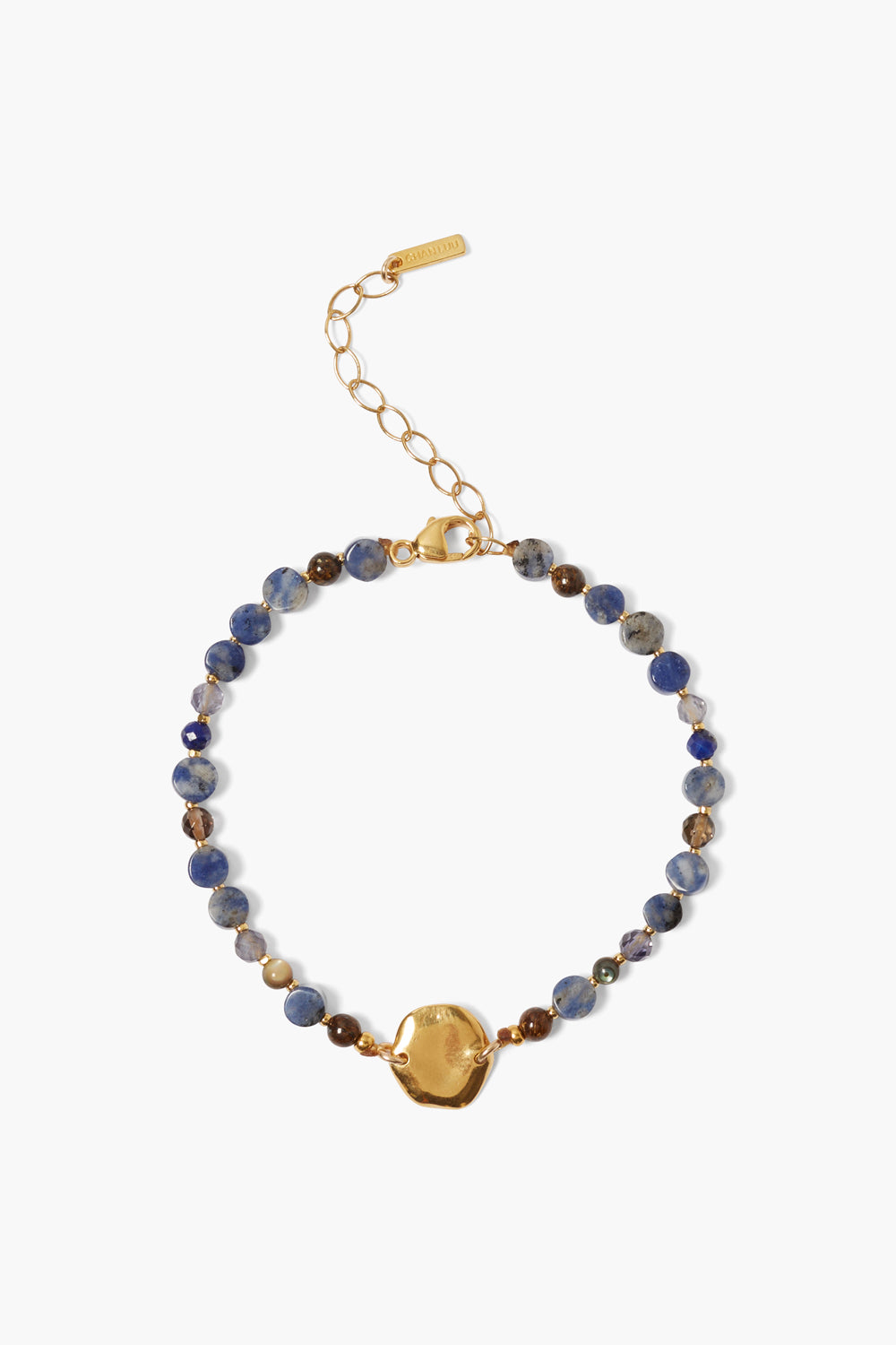 GOLD PLATED STERLING SILVER BRACELET-SODALITE MIX - Kingfisher Road - Online Boutique