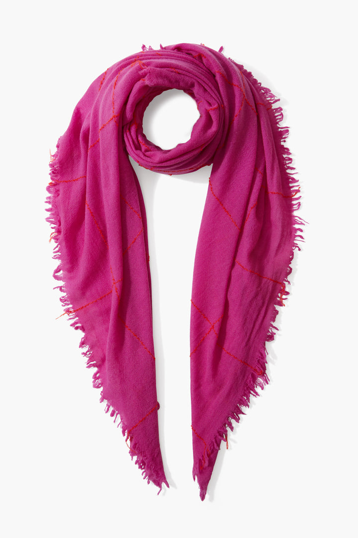 HYACINTH VIOLET WINDOW PANE CASHMERE SCARF - Kingfisher Road - Online Boutique