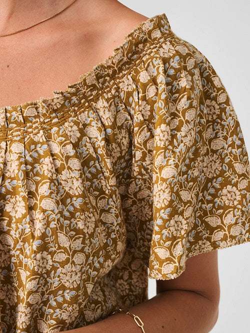 ANNABELLE TOP - GOLDEN THEODORA FLORAL - Kingfisher Road - Online Boutique