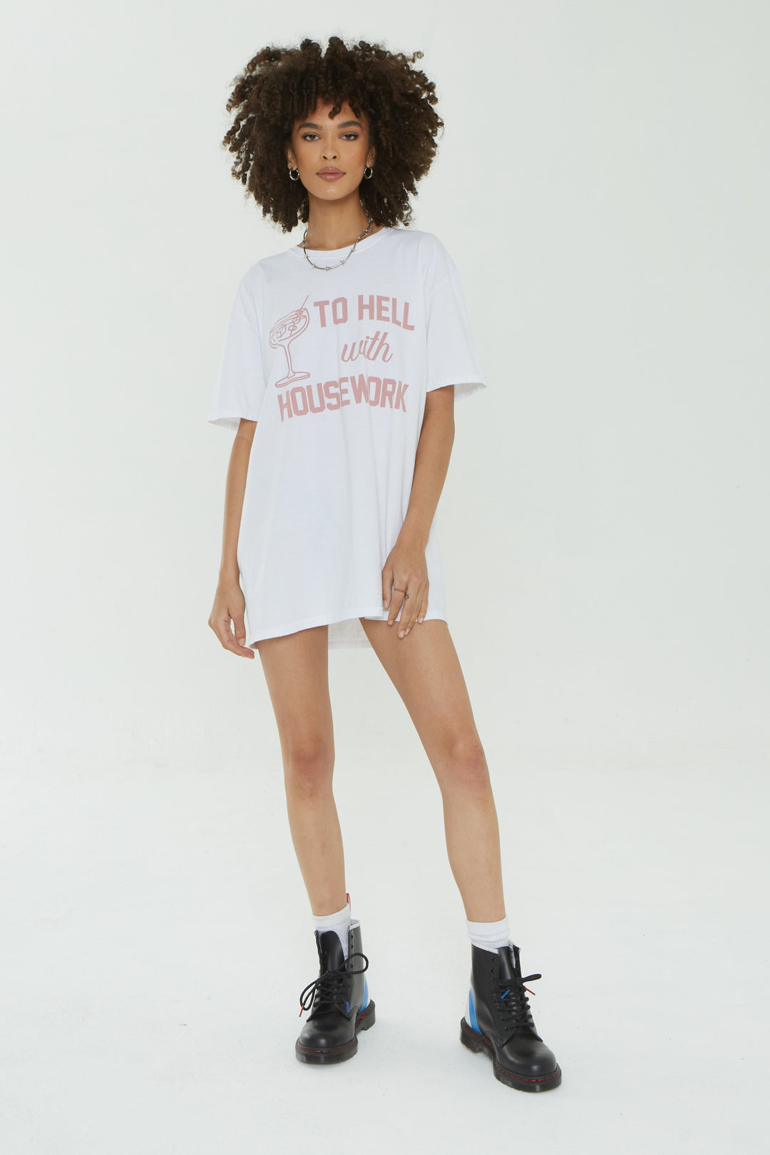 TO HELL WITH HOUSEWORK OVERSIZED TEE - Kingfisher Road - Online Boutique