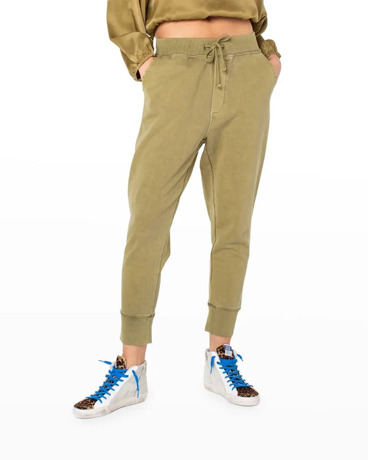 THE BEACHCOMBER CROP RIB JOGGER - OLIVE - Kingfisher Road - Online Boutique