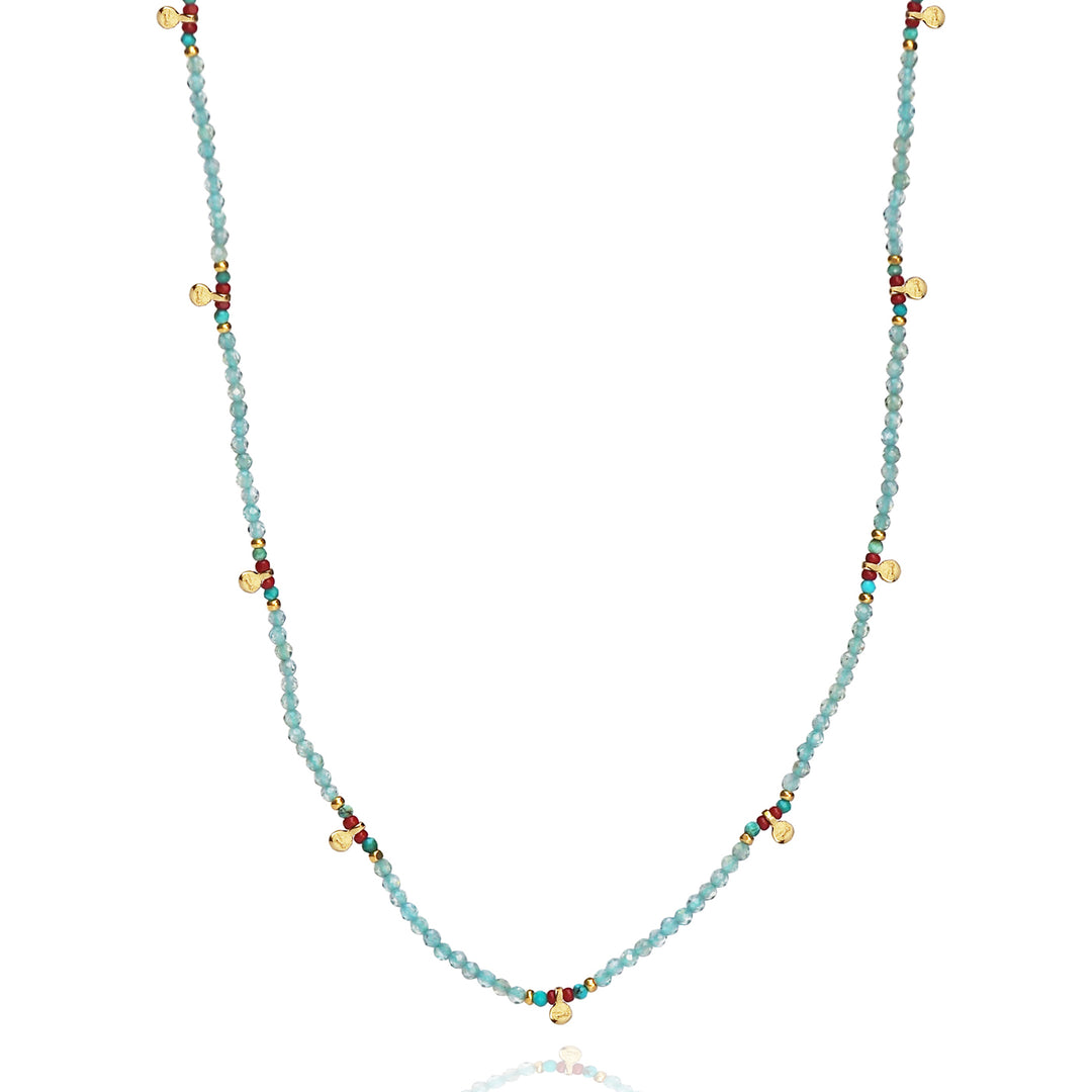 HANDMADE BEADED DISC DANGLE NECKLACE - Kingfisher Road - Online Boutique