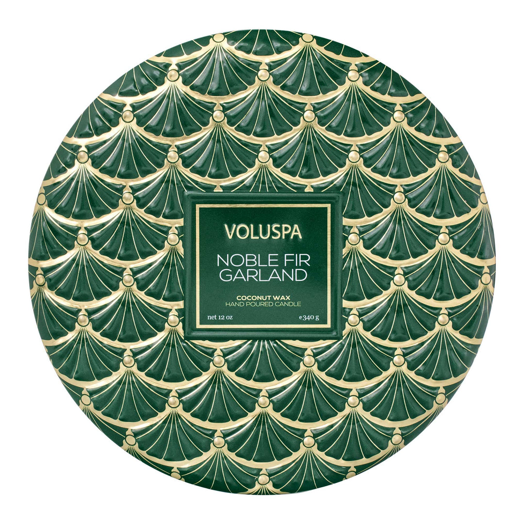 NOBLE FIR GARLAND 3 WICK TIN - Kingfisher Road - Online Boutique