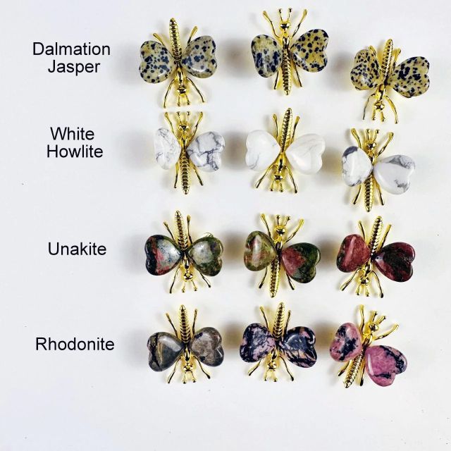 GEMSTONE BUTTERFLY W/ GOLD TONE BODY - Kingfisher Road - Online Boutique