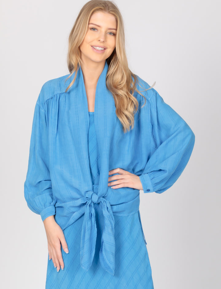 FRONT TIE SHAWL - SKY LIGHT - Kingfisher Road - Online Boutique