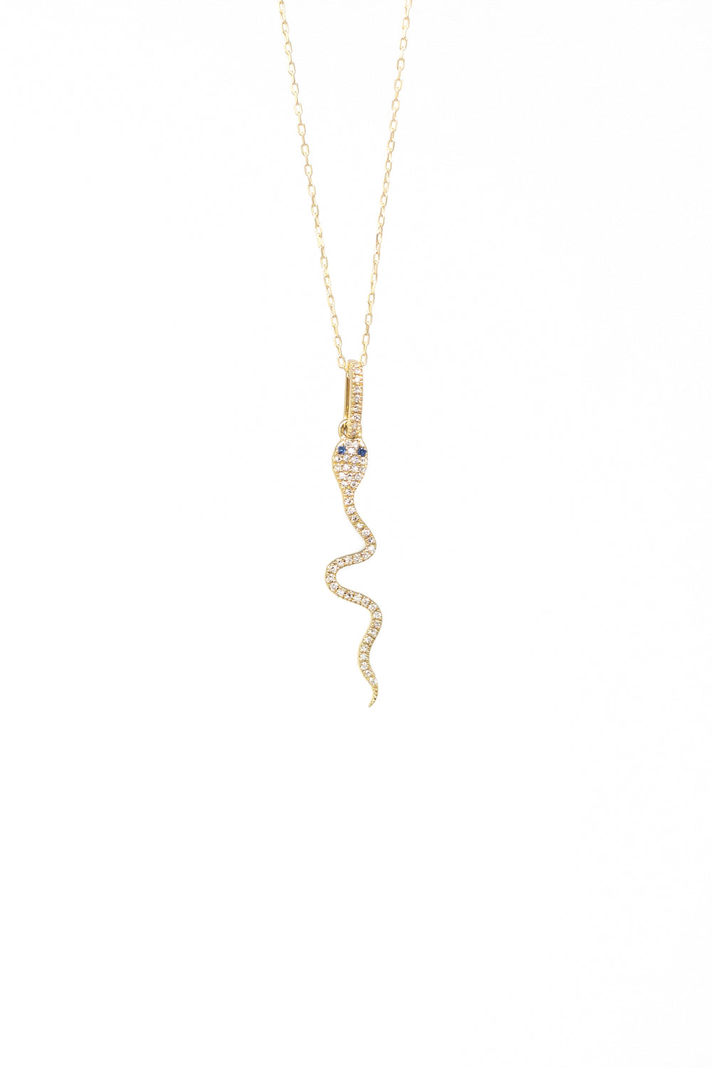 .11ct DIA./.01ct SAPPHIRE SNAKE NECKLACE - Kingfisher Road - Online Boutique