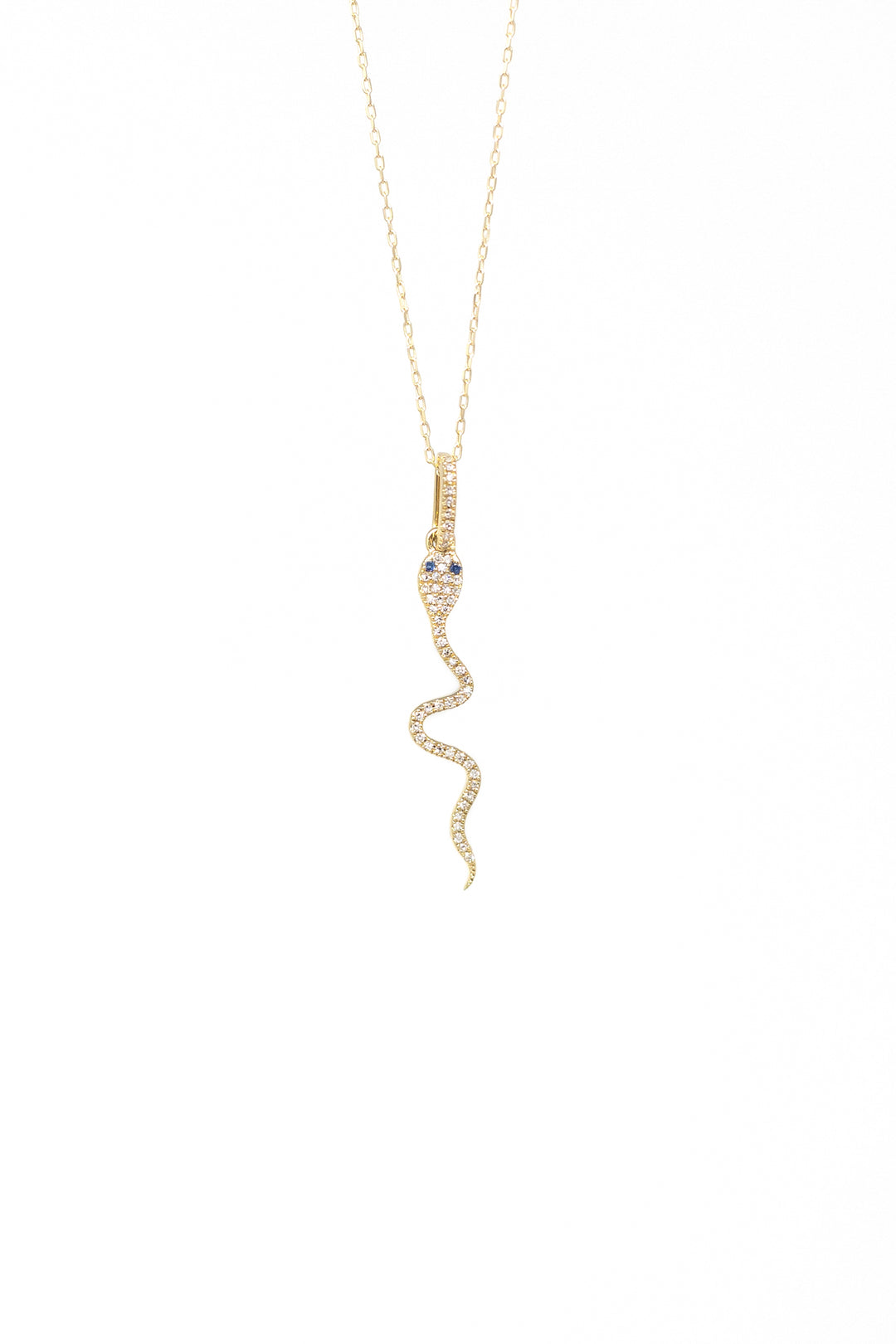 .11ct DIA./.01ct SAPPHIRE SNAKE NECKLACE - Kingfisher Road - Online Boutique