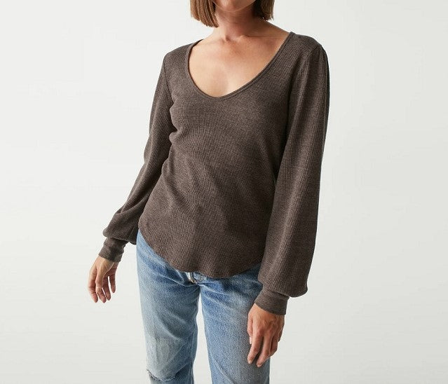 IDA PUFF SLEEVE TEE-JAVA - Kingfisher Road - Online Boutique