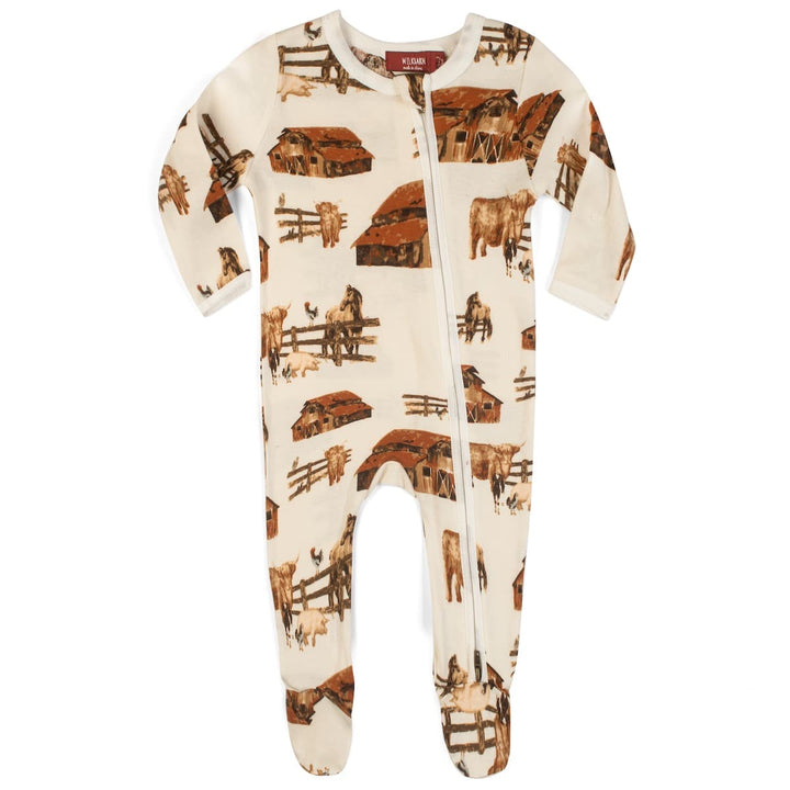 HOMESTEAD ORGANIC ZIPPER FOOTED ROMPER - Kingfisher Road - Online Boutique