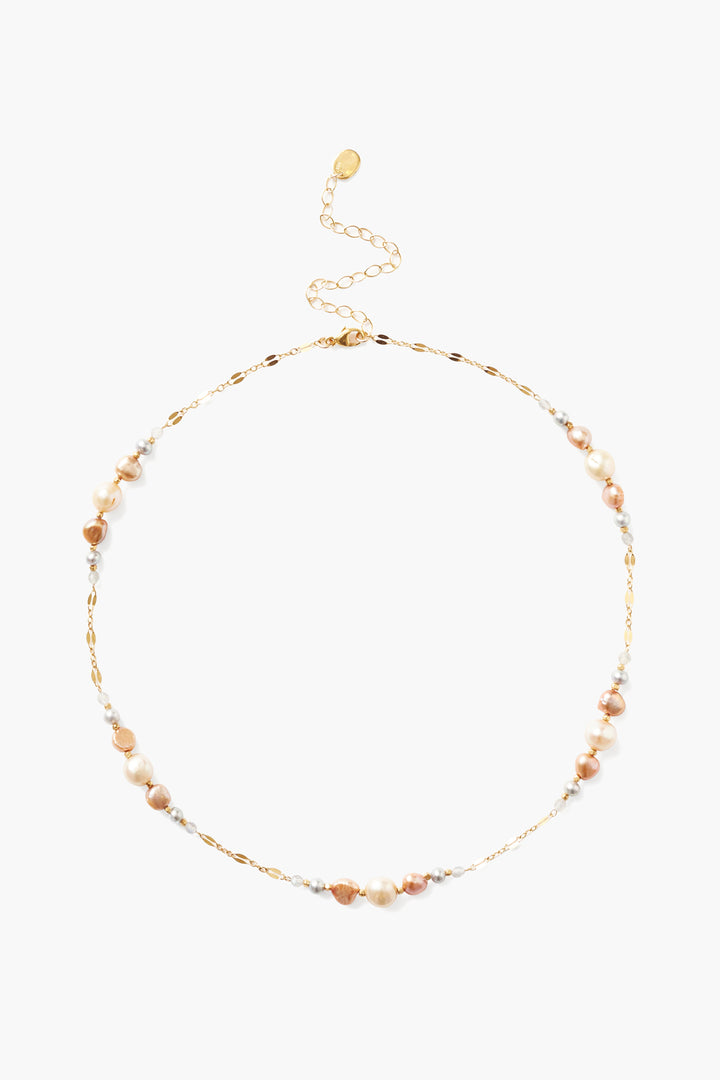CHAMPAGNE PEARL MIX ADJUSTABLE NECKLACE