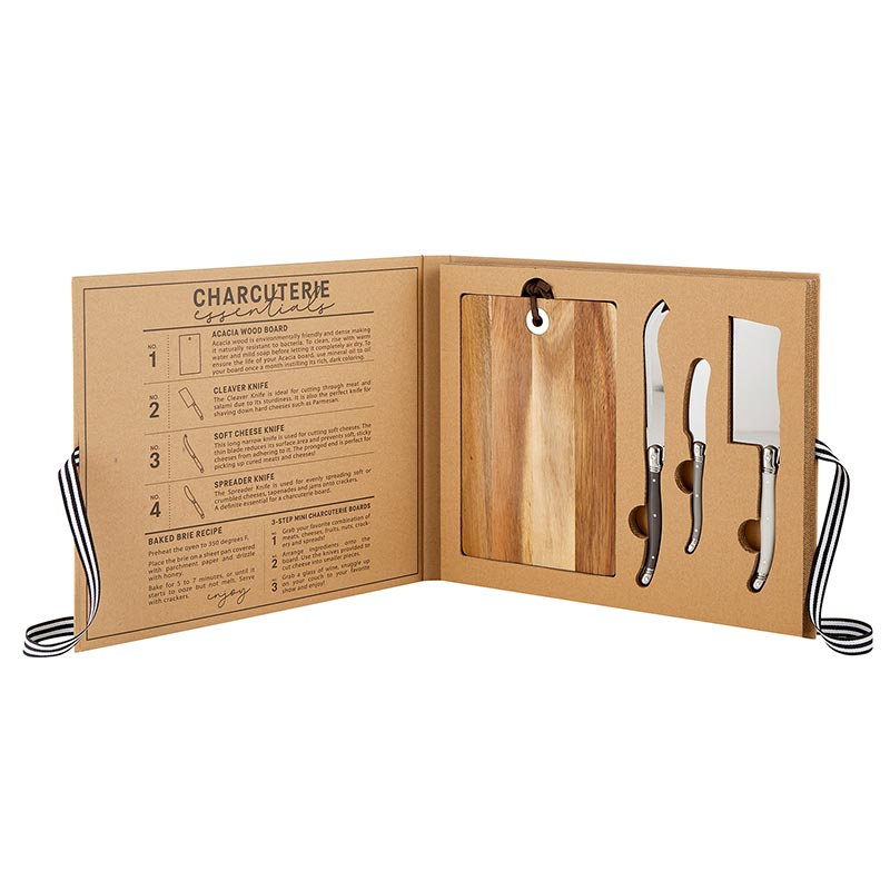 CHEESE BOARD W/KNIVES BOOK BOX - Kingfisher Road - Online Boutique