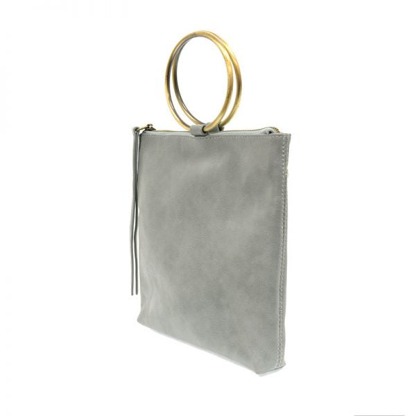 AMELIA RING TOTE BAG SILVER HANDLE-CHAMBRAY - Kingfisher Road - Online Boutique