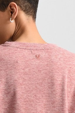 WITH EMBROIDERED HEART SWEATER - PINK - Kingfisher Road - Online Boutique