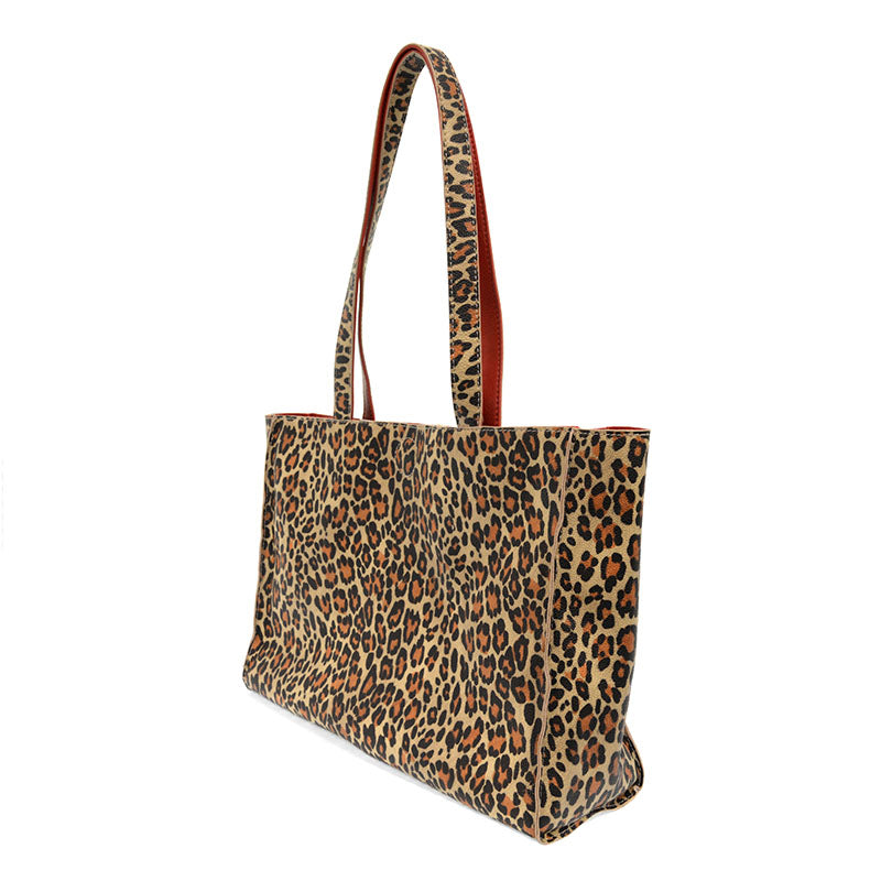 LEOPARD-RED REVERSIBLE TOTE - Kingfisher Road - Online Boutique
