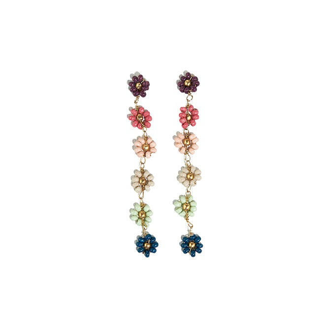 SMALL FLOWER DANGLE EARRINGS - Kingfisher Road - Online Boutique