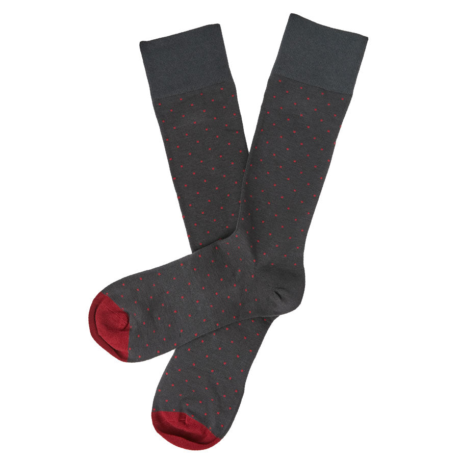 CHARCOAL DOT MID CALF PIMA SOCK - Kingfisher Road - Online Boutique