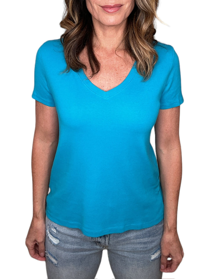 DYLAN CLASSIC V-NECK TEE-CORSICA - Kingfisher Road - Online Boutique