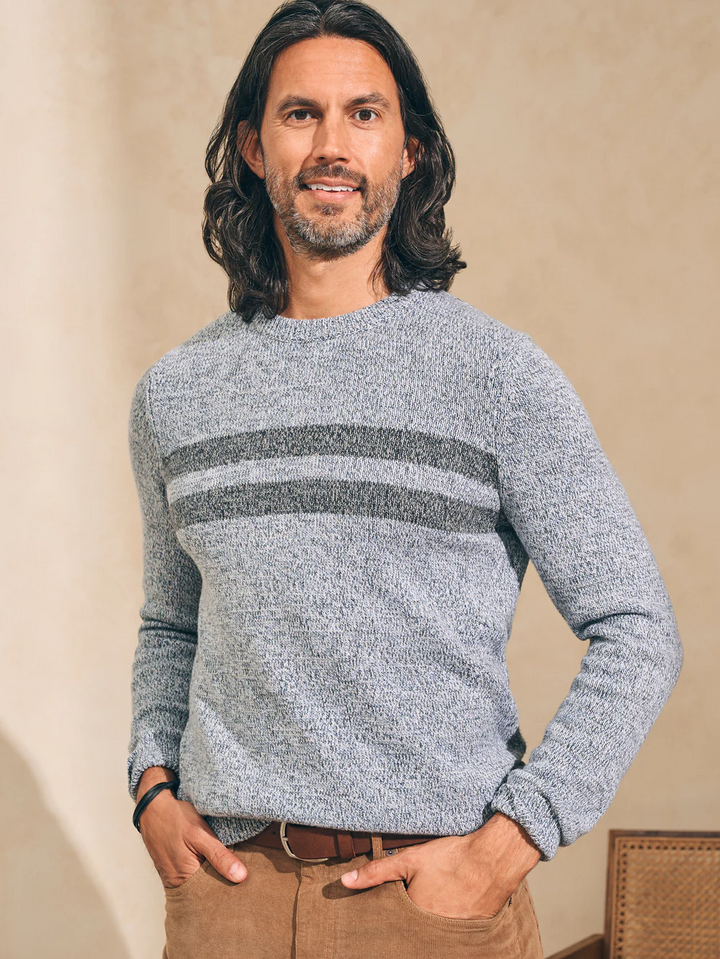 MARLED SURF STRIPE CREWNECK - GREY SEA - Kingfisher Road - Online Boutique