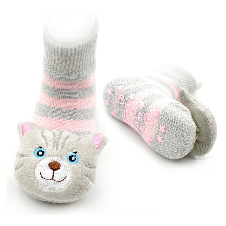 RATTLE SOCKS - GRAY CAT - Kingfisher Road - Online Boutique