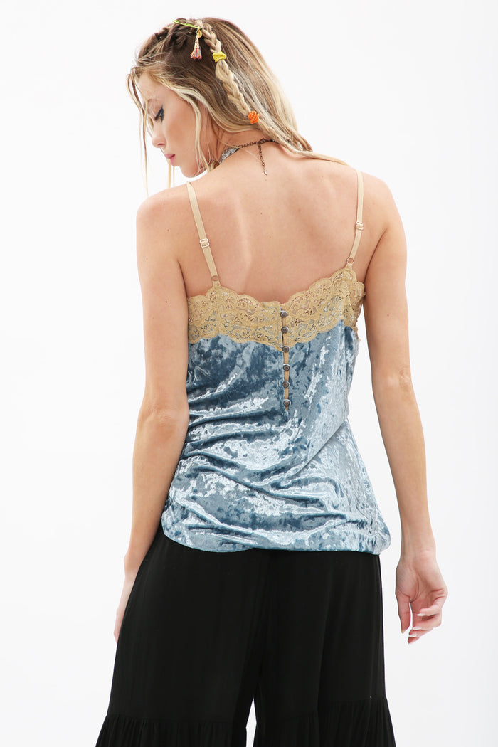 OCEAN TEAL VELVET DREAMS CAMI - Kingfisher Road - Online Boutique