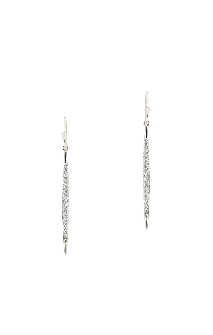 CZ STICK DANGLE EARRING-SILVER - Kingfisher Road - Online Boutique