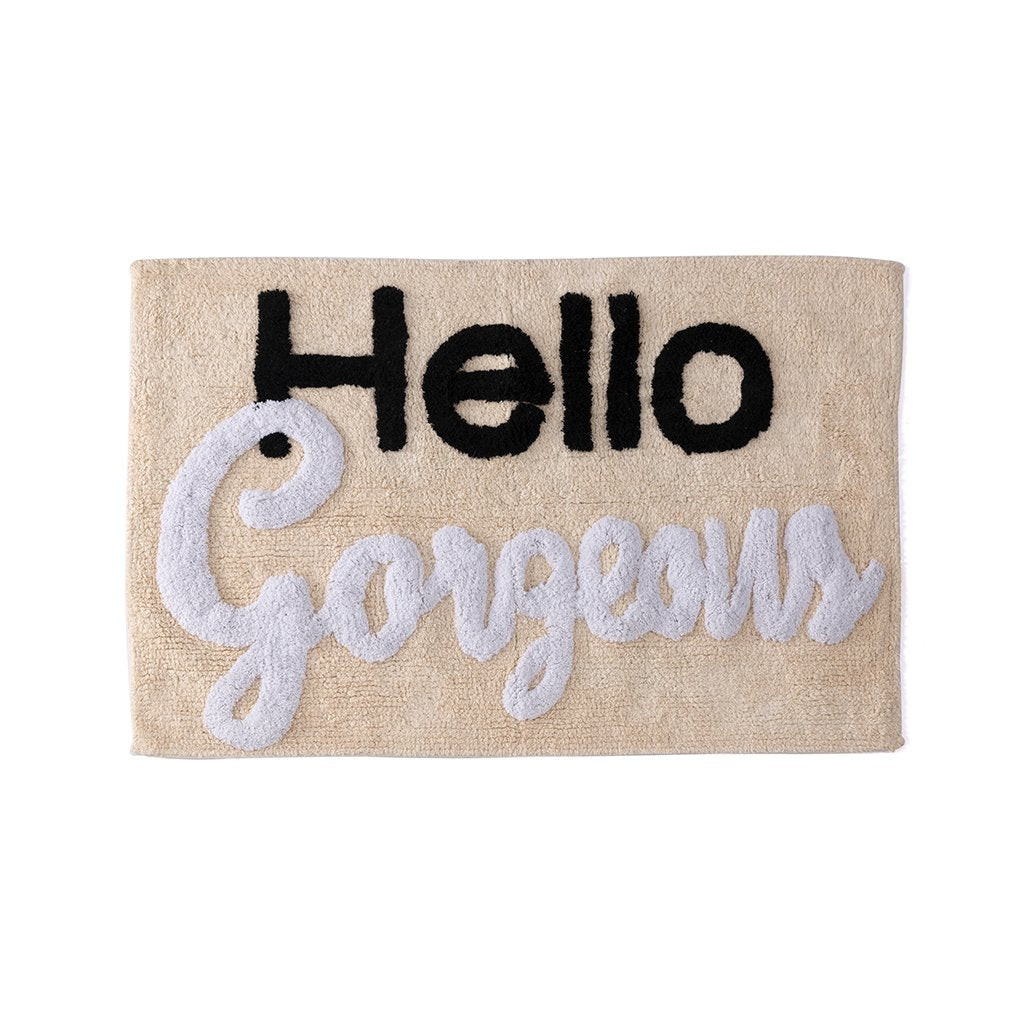 HELLO GORGEOUS BATH MAT - Kingfisher Road - Online Boutique