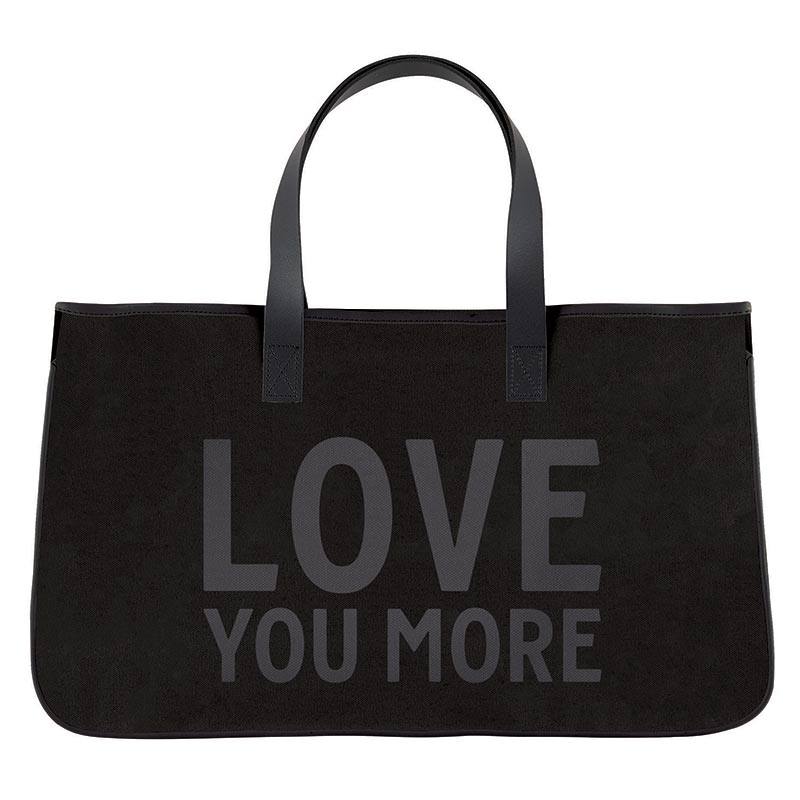 BLACK CANVAS TOTE - LOVE YOU MORE - Kingfisher Road - Online Boutique