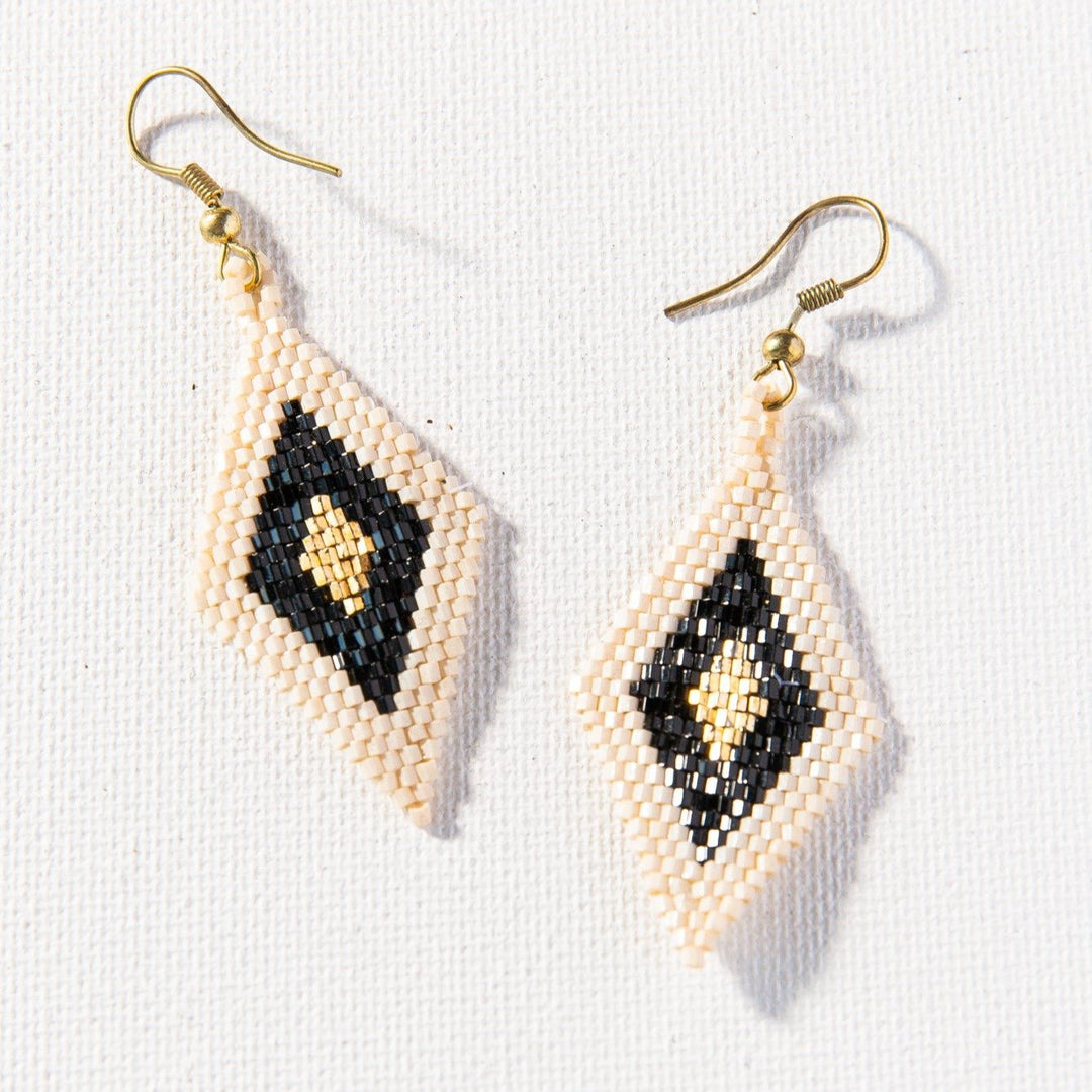 BLACK GOLD IVORY DIAMOND LUXE EARRINGS - Kingfisher Road - Online Boutique