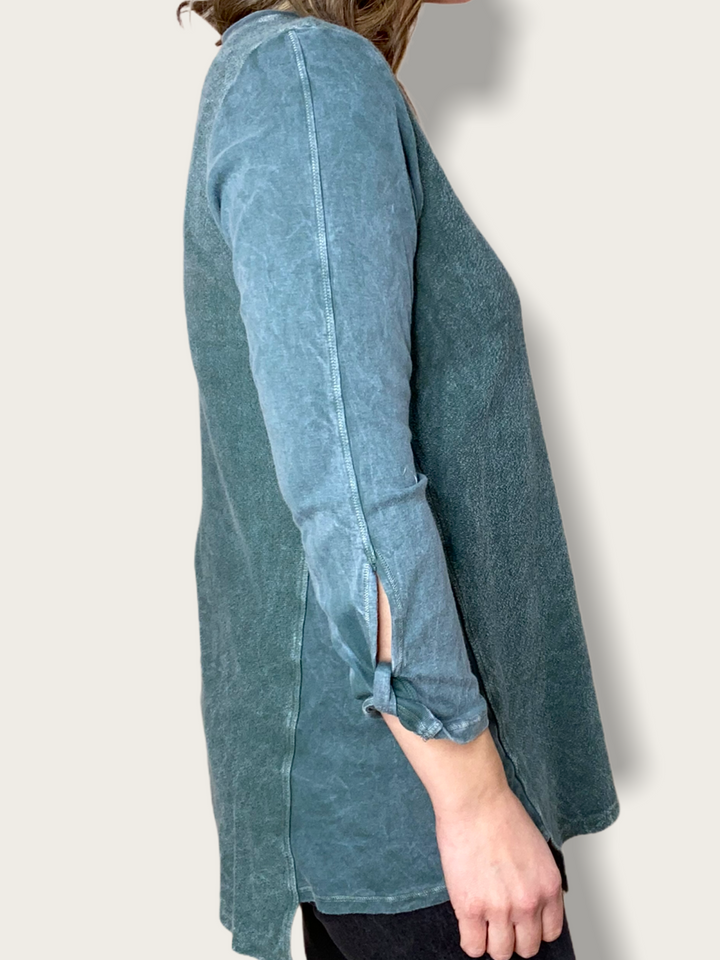 3/4 SLEEVE V-NECK TUNIC - Kingfisher Road - Online Boutique