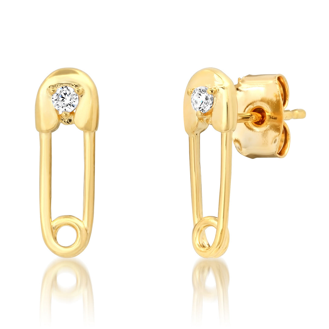 GOLD SAFETY PIN STUDS - Kingfisher Road - Online Boutique