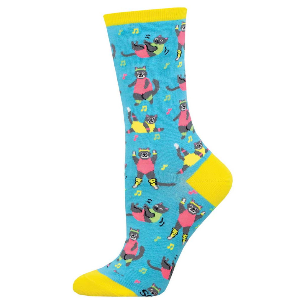 EXERCISE CATS CREW SOCKS-BLUE - Kingfisher Road - Online Boutique
