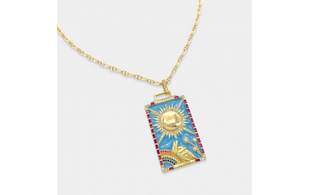 18" THE SUN TAROT CHAIN NECKLACE - Kingfisher Road - Online Boutique