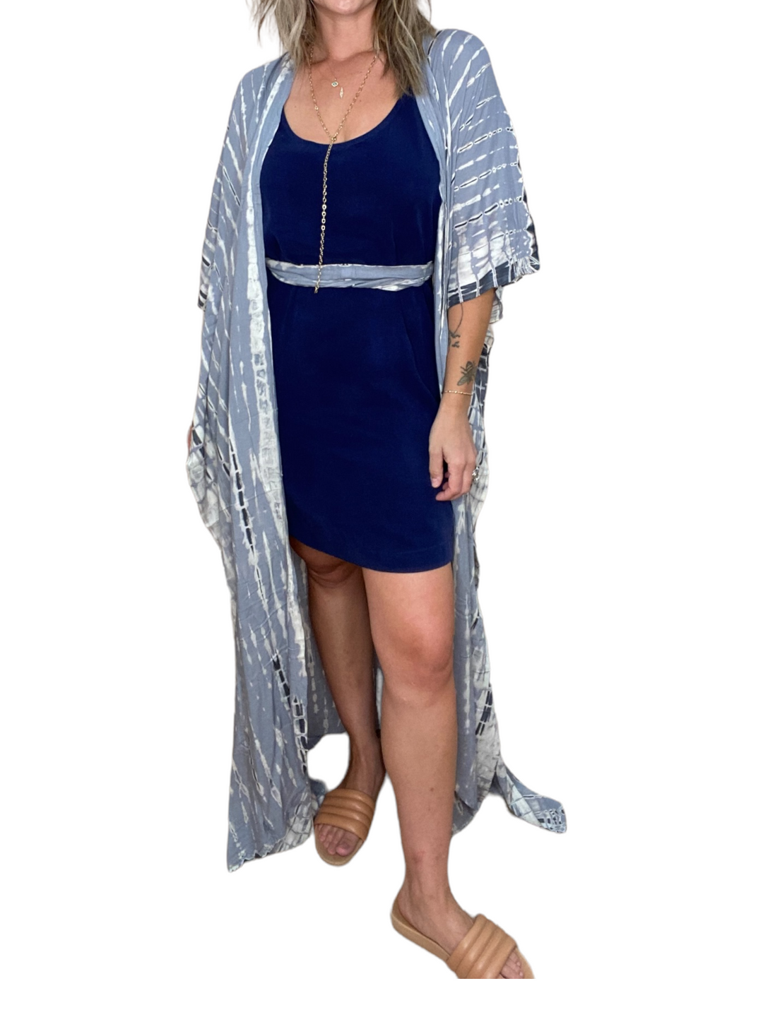 CALLIOPE CAFTAN DUSTER - PEBBLE SHIBORI - Kingfisher Road - Online Boutique