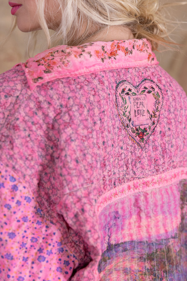 QUILTED FLORAL BOYFRIEND SHIRT-LA TUNA - Kingfisher Road - Online Boutique