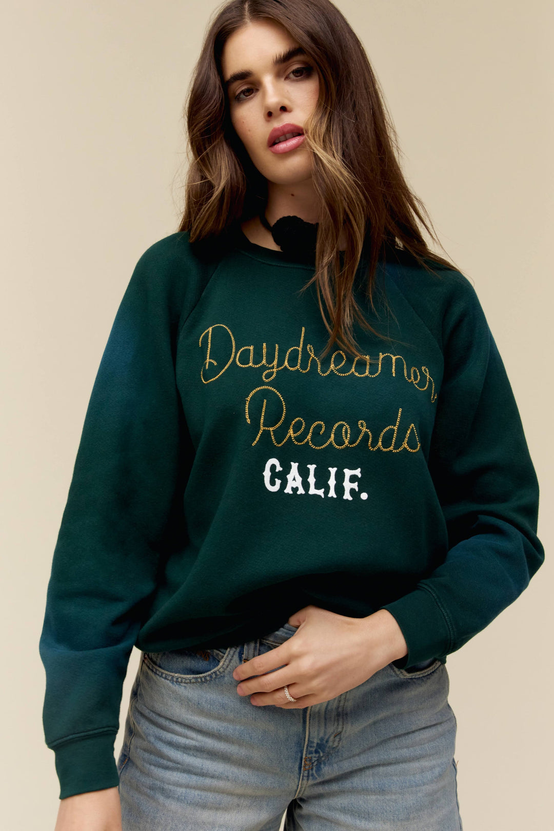 DAYDREAMER RECORDS ROPE VINTAGE SWEATSHIRT-SUN FADED GREEN - Kingfisher Road - Online Boutique