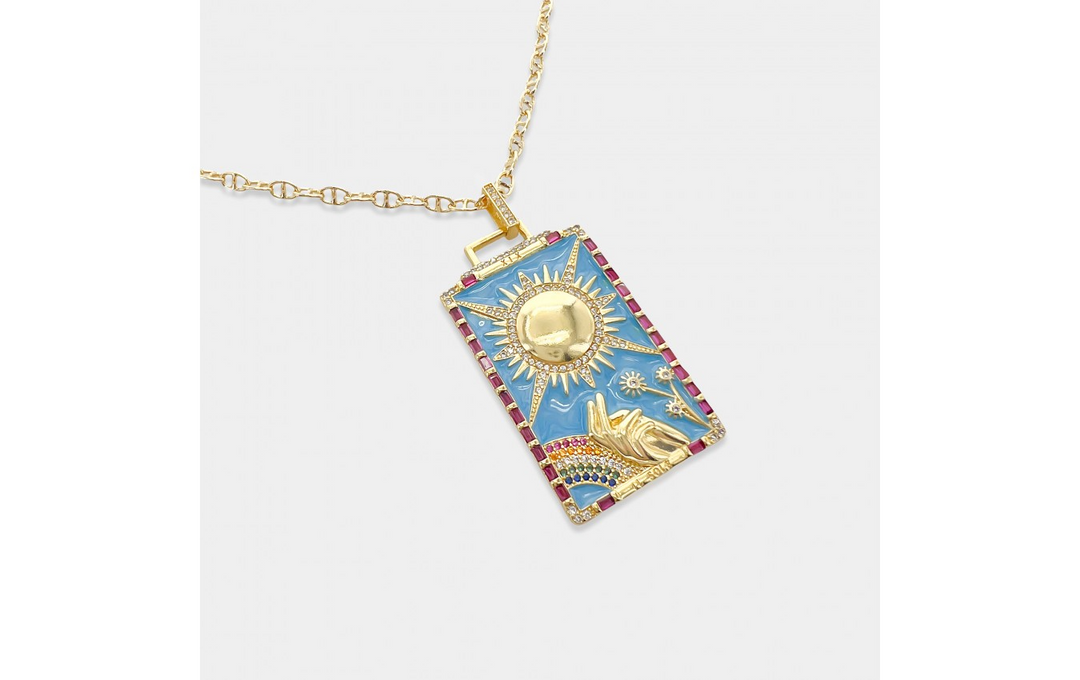 18" THE SUN TAROT CHAIN NECKLACE - Kingfisher Road - Online Boutique