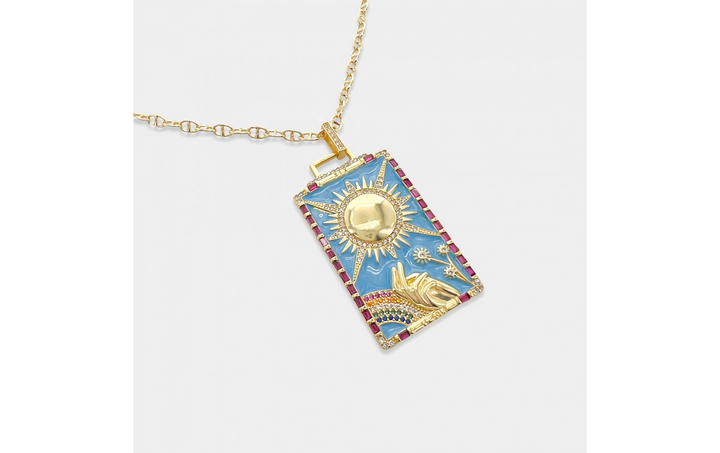 18" THE SUN TAROT CHAIN NECKLACE - Kingfisher Road - Online Boutique