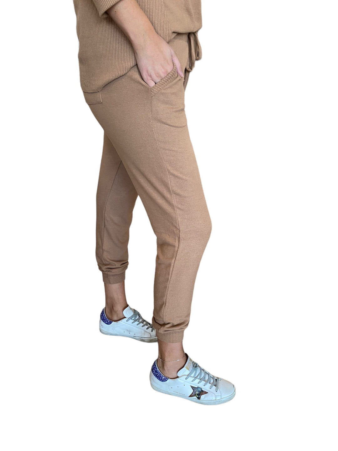 CRINKLE BUTTON FLY JOGGER-CAMEL – Kingfisher Road