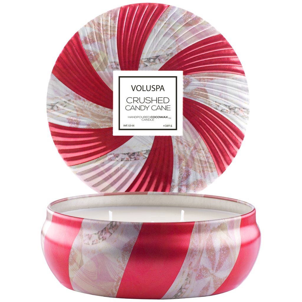 3 WICK CANDY CANE TIN - Kingfisher Road - Online Boutique