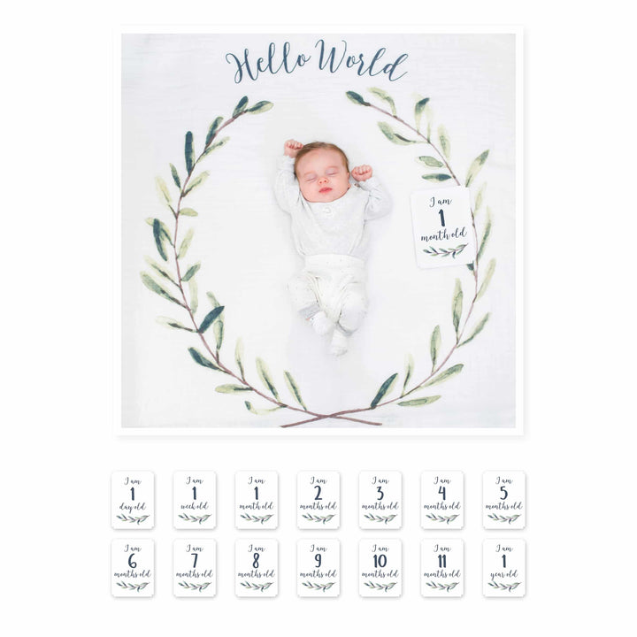 HELLO WORLD BABY'S FIRST YEAR BLANKET/CARD - Kingfisher Road - Online Boutique