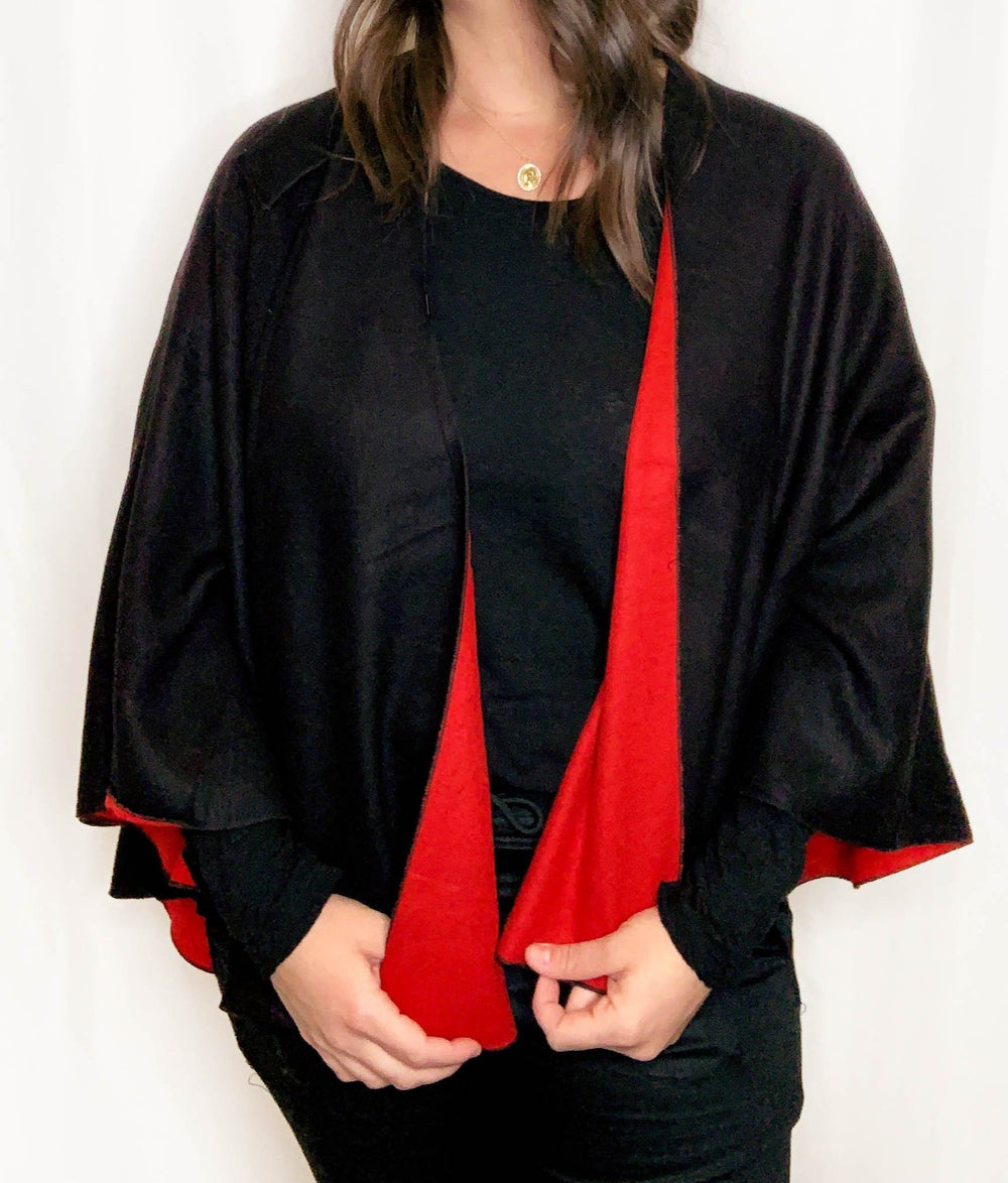 CASHMERE REVERSIBLE SHAWL WITH SHOULDER LOOP - Kingfisher Road - Online Boutique