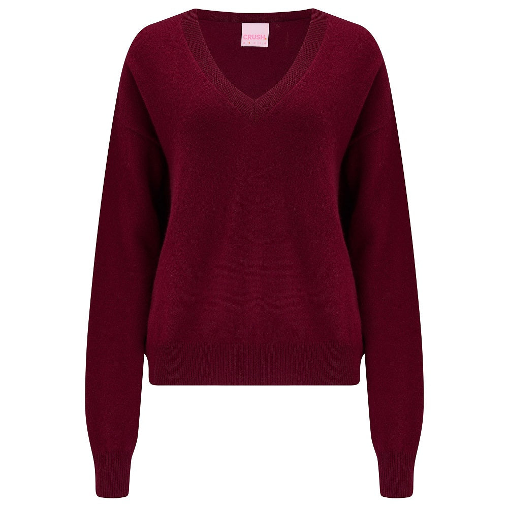 MALIBU V-NECK SWEATER 2.0 - PINOT NOIR - Kingfisher Road - Online Boutique