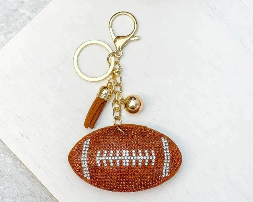FOOTBALL CRYSTAL KEY CHAIN - Kingfisher Road - Online Boutique