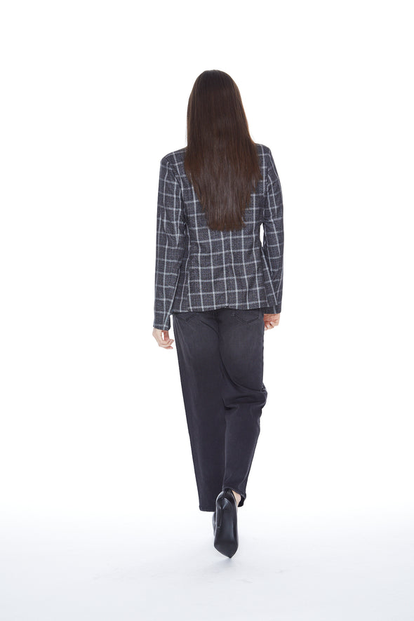 HOODED HELEN BLAZER REMOVABLE INSERT-CHARCOAL/BLACK - Kingfisher Road - Online Boutique