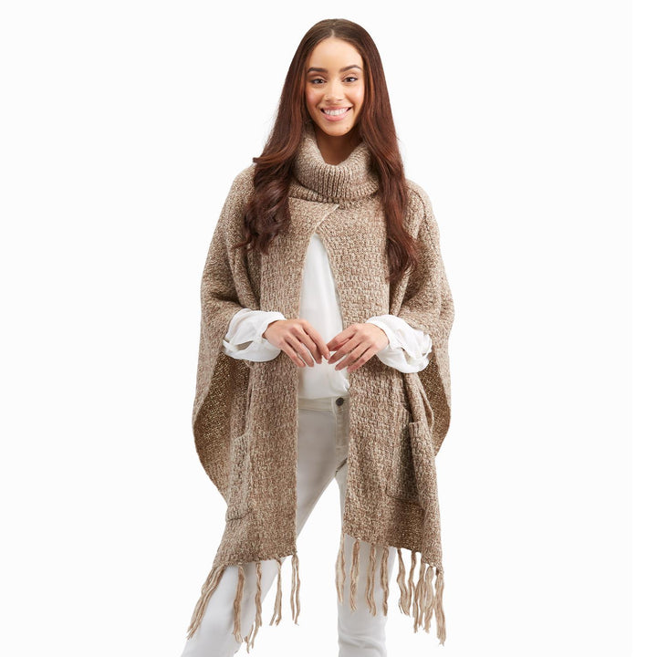 TURTLENECK PONCHO WITH POCKETS - Kingfisher Road - Online Boutique