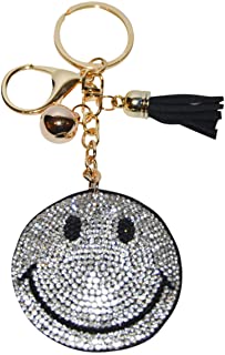 SILVER CRYSTAL HAPPY FACE KEYCHAIN - Kingfisher Road - Online Boutique