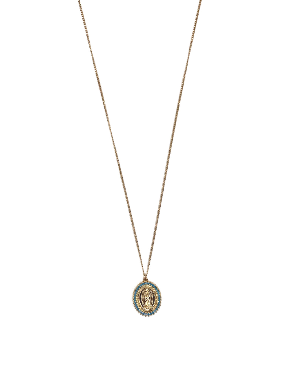 PAVE CRYSTAL "MARY" COIN NECKLACE - Kingfisher Road - Online Boutique